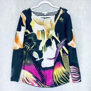 Adore Sweater Womens M Multicolor Cotton Blend Pullover Abstract Artsy